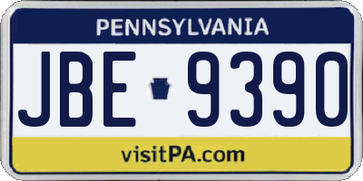 PA license plate JBE9390