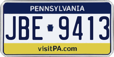 PA license plate JBE9413