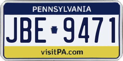 PA license plate JBE9471