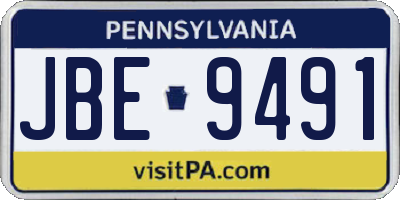 PA license plate JBE9491