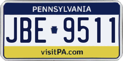 PA license plate JBE9511