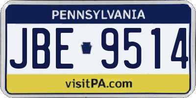 PA license plate JBE9514