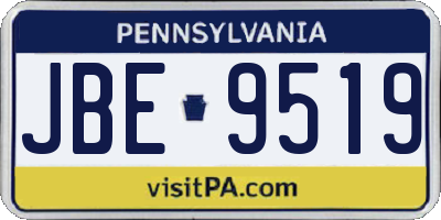 PA license plate JBE9519