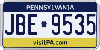 PA license plate JBE9535
