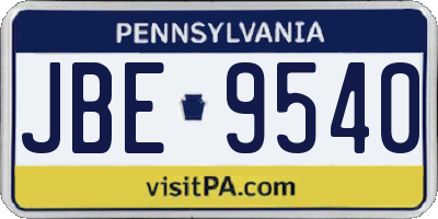 PA license plate JBE9540