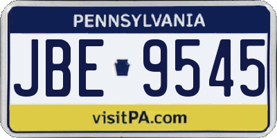 PA license plate JBE9545
