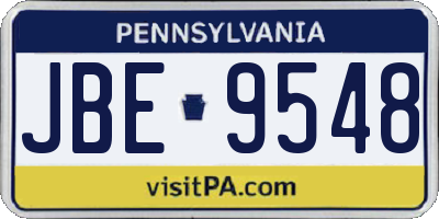 PA license plate JBE9548