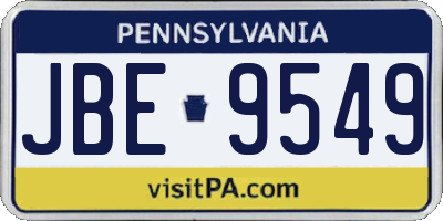 PA license plate JBE9549