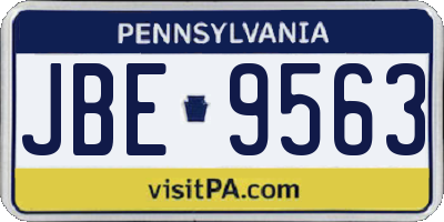 PA license plate JBE9563