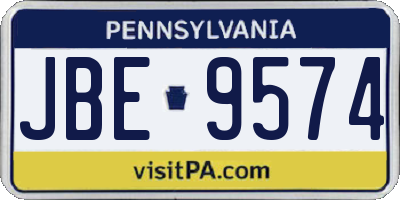PA license plate JBE9574