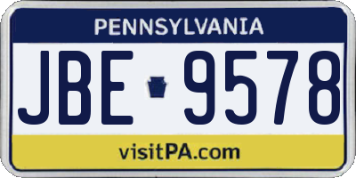 PA license plate JBE9578