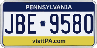 PA license plate JBE9580