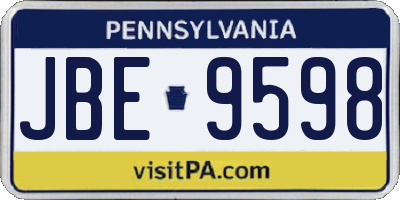 PA license plate JBE9598