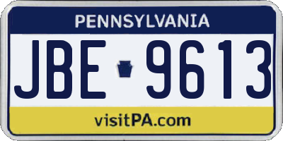 PA license plate JBE9613