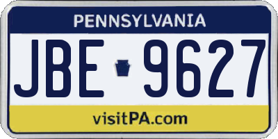 PA license plate JBE9627
