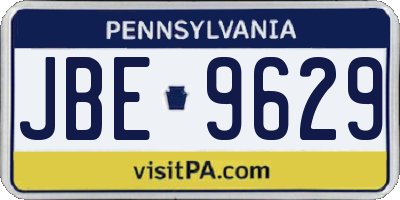 PA license plate JBE9629
