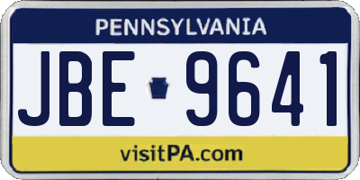 PA license plate JBE9641