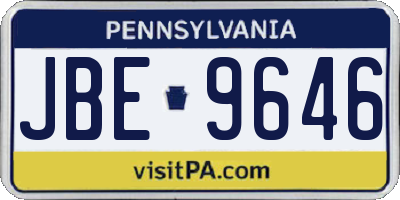 PA license plate JBE9646