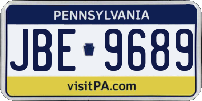 PA license plate JBE9689