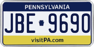 PA license plate JBE9690