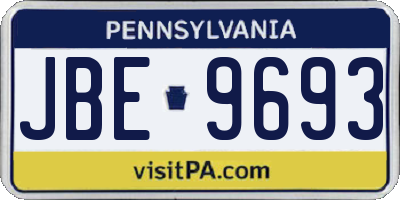 PA license plate JBE9693