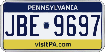 PA license plate JBE9697