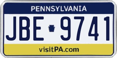 PA license plate JBE9741
