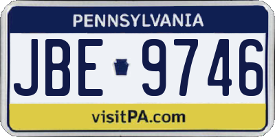 PA license plate JBE9746