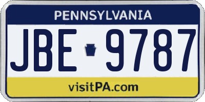 PA license plate JBE9787