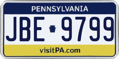 PA license plate JBE9799