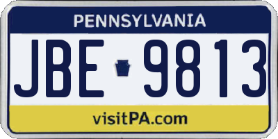 PA license plate JBE9813