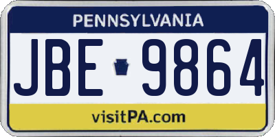 PA license plate JBE9864