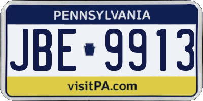 PA license plate JBE9913