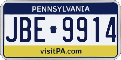 PA license plate JBE9914