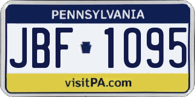 PA license plate JBF1095