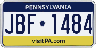 PA license plate JBF1484