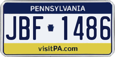 PA license plate JBF1486