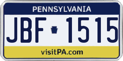 PA license plate JBF1515