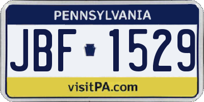 PA license plate JBF1529