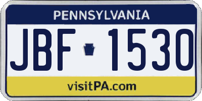 PA license plate JBF1530