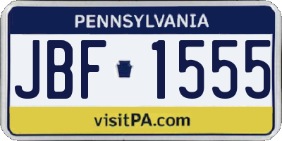 PA license plate JBF1555