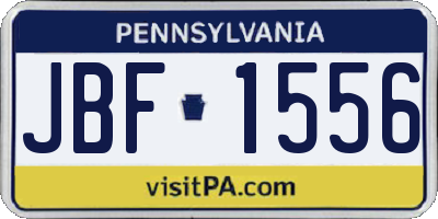 PA license plate JBF1556