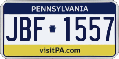 PA license plate JBF1557