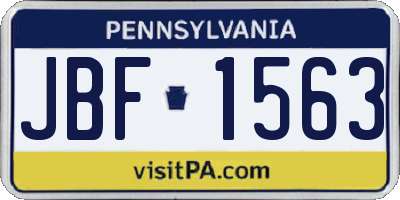 PA license plate JBF1563