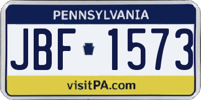 PA license plate JBF1573