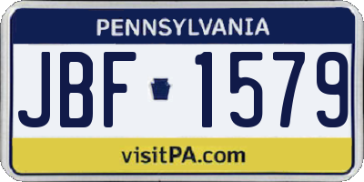 PA license plate JBF1579