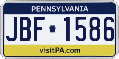 PA license plate JBF1586