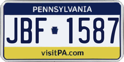 PA license plate JBF1587