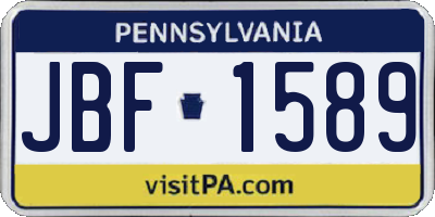 PA license plate JBF1589