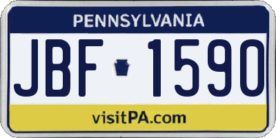 PA license plate JBF1590